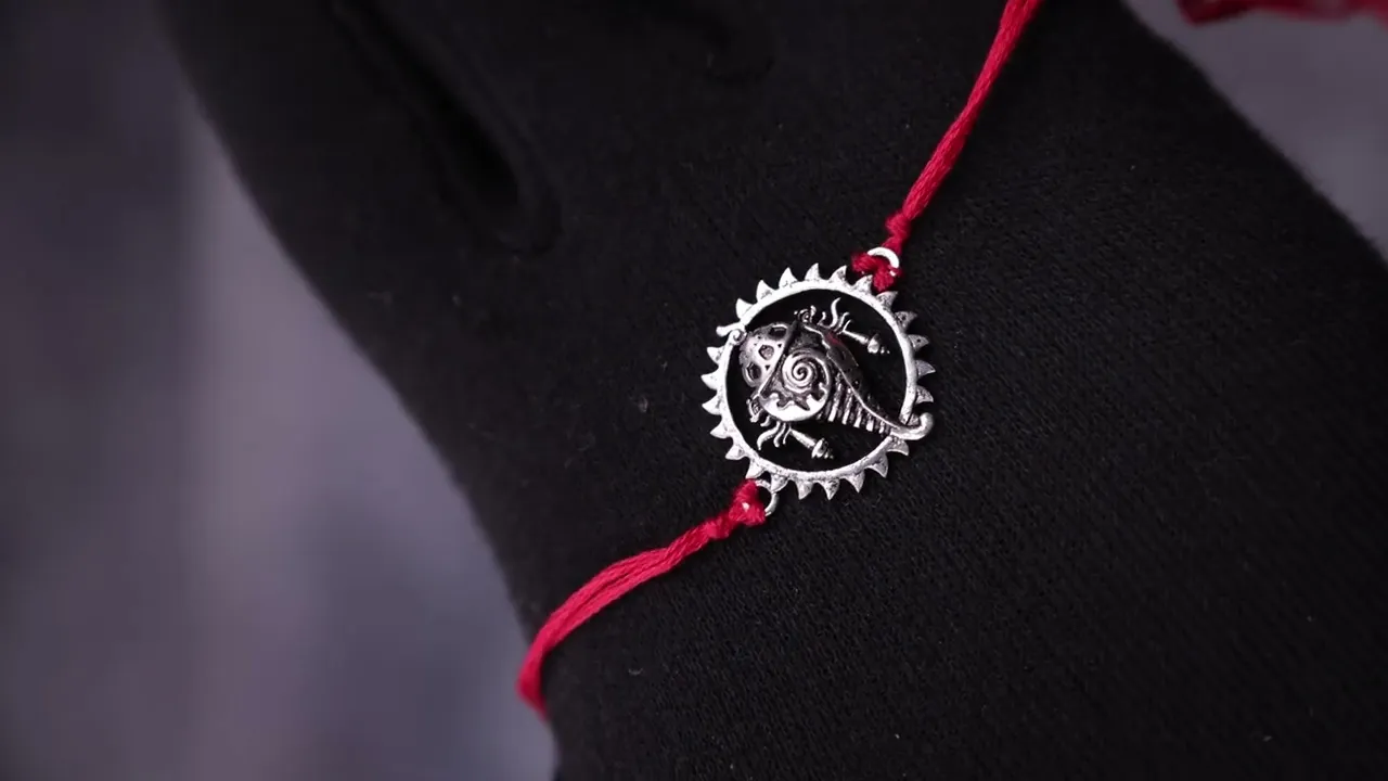 925 Pure Silver Shankh Rakhi for Vishnu Blessings