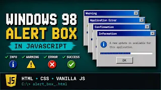 Windows 98 Alert Box in Pure JavaScript Retro UI with HTML CSS JS