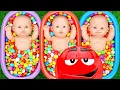 Download Lagu Full of 3 Rainbow BathTubs Candy with M\u0026M's \u0026 Magic Slime Cutting Video