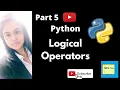 logical operators in python part 5 operators in python