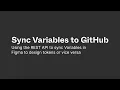 Sync Variables to GitHub