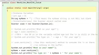 next Vs nextLine methods in Java