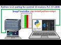 Python connected with PLC S7-1200 control 10 motors by coding by Visual Studio Code