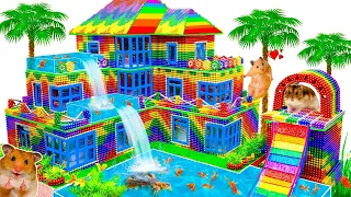 Amazing Satisfying With Magnet Balls - Build Villa Has Swimming Pool & Water Slide From Rooftop