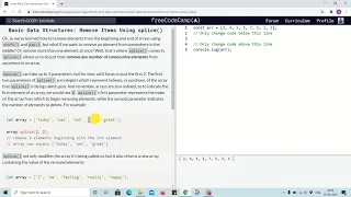 Tutorial 5 - splice method to remove items in array