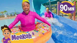 Meekah Rides Water Slides at the Water Park Water Parks for Kids Educational s for Kids