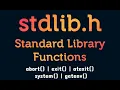 stdlib h Standard library functions in C abort exit atexit system Live Class