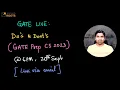 Live on 20th Sept Do s and Dont s in GATE Prep