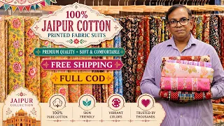 FULL COD 🔥 100% JAIPUR COTTON SUITS PREMIUM HANDMADE Print on COTTON , MAHESHVARI KOTA DORIYA FABRIC