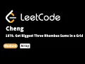 LeetCode 1878 Get Biggest Three Rhombus Sums in a Grid