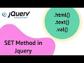 jQuery Set Method jQuery Tutorial - 10 jQuery Set Method