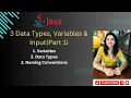 Lec 3 Part 1 Data Types Variables in Java Declaration Initialization Rules for Identifier