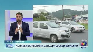 Mudança na rotatória da Rua da Coca em Blumenau