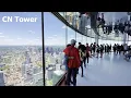 Toronto CN TOWER Inside Walk Around Viewing Deck Glass Floor and CN Tower restaurant