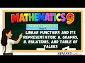 Math 9 Term 1 Week 4 Day 2 Linear Functions and its Representations