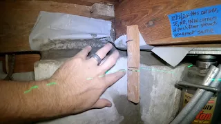How to Jack Up a House from Underneath Crawlspace Using Bottle Jack Grade Stick and Laser Line