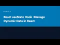 React JS Tutorial useState Hook Manage Dynamic Data in React