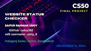 CS50 s Introduction to programming with Python Final Project Python Programming CS50 Udoy
