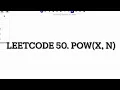 LeetCode 50 Pow x n Java