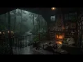 Peaceful Rainstorm in a Cozy Cabin | Rain Sounds, Thunder & Fireplace Ambience for Sleep