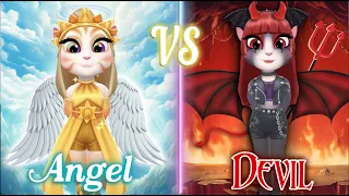 Download ANGEL ANGELA😇 vS DEVIL ANGELA👿  My talking Angela 2 | cosplay MP3