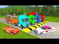 Download Lagu TRANSPORTING PIXAR CARS \u0026 FRUITS WITH COLORED \u0026 JOHN DEERE vs CLAAS vs TRACTORS - BeamNG.drive #983