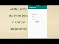 Inserting Data into SQLite Database in Android Programming