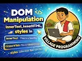 DOM Manipulation innerText innerHTML Change Styles in JavaScript VillageProgramming