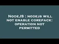 NodeJS nodejs will not enable corepack operation not permitted