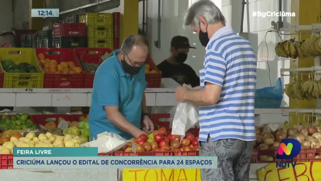 Prefeitura de Criciúma abre processo de concessão para 24 boxes na Feira Livre Municipal