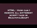 HTML How can I remove all different script tags in BeautifulSoup