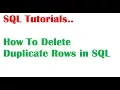 SQL Tutorial How To Delete Duplicate Records in SQL Oracle