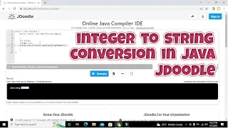how to convert integer datatype to string datatype in java in jdoodle