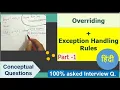 Method OVERRIDING EXCEPTIONAL Handling 100 asked Tricky Interview Q Polymorphism