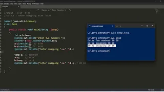 program to Swap Two Numbers in java hindi java language
