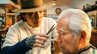 ๐ Korean Barber Jimmy Surprises Old-School Japanese Barber Mr. Shimomae With A Haircut!