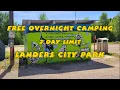 Free Overnight Camping 3 Day Limit Landers City Park