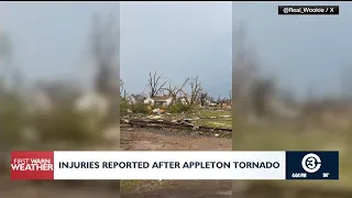 Injuries reported after tornado hits Appleton