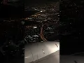 Airplane landing Evening flight from Houston to Fort Lauderdale Night Flights IAH to FLL