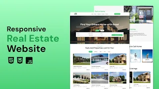 Responsive Real Estate Website with HTML CSS and JavaScript Complete Tutorial