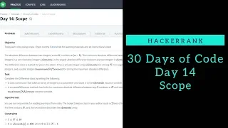 Scopes HackerRank Day 14 Python