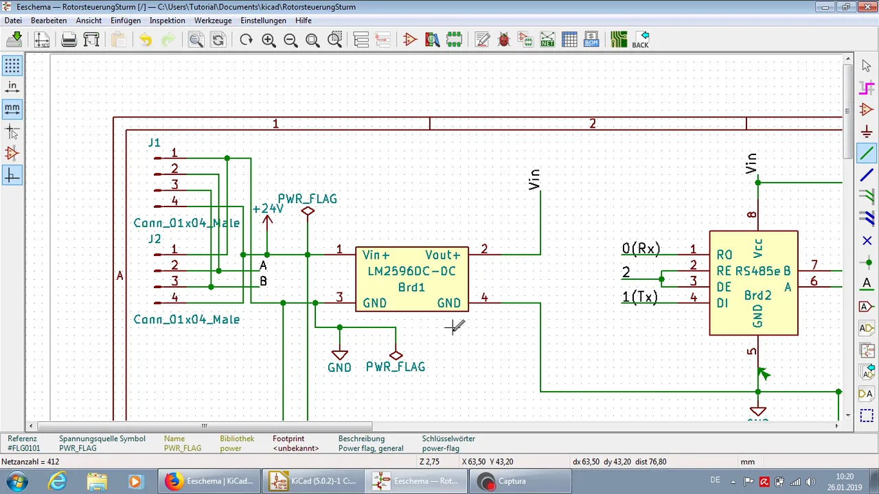 KiCad 5.0.2 Power Flag