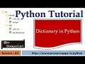 Python Tutorial for Beginners Dictionary in Python