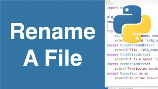 Rename A File Python Example