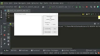 Text To Speech Convertor Project using tkinter and pyttsx3 offline text to speech convertor