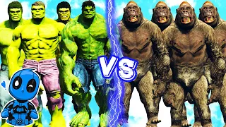 hulk army vs king kong team epic battle