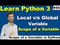 Scope of a variable in Python in Hindi Difference between local and Global variable Cyber Warriors