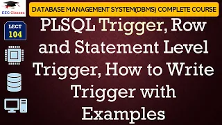 L104 PLSQL Trigger Row and Statement Level Trigger How to Write Trigger with Examples DBMS