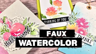 faux watercoloring technique sss march card kit