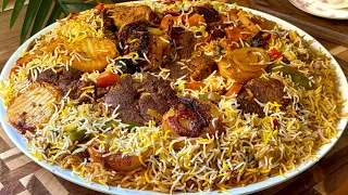 ألذ وجبة غداء ممكن تجربوها مدفون اللحم الرز نثري واللحم ذاااايب والطعم خطير مشرفه للعزائم 👌